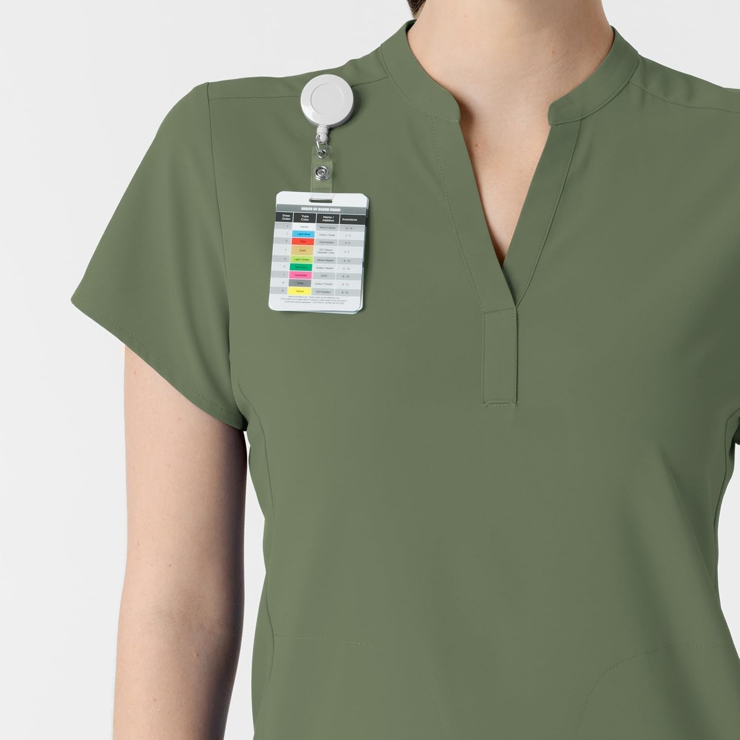 image:imageWink Renew Womens Mandarin Collar Scrub TopOlive