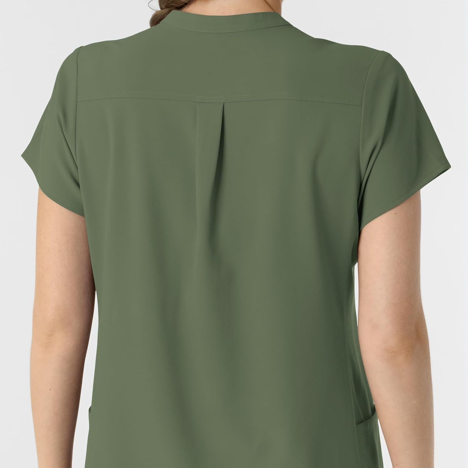 image:imageWink Renew Womens Mandarin Collar Scrub TopOlive