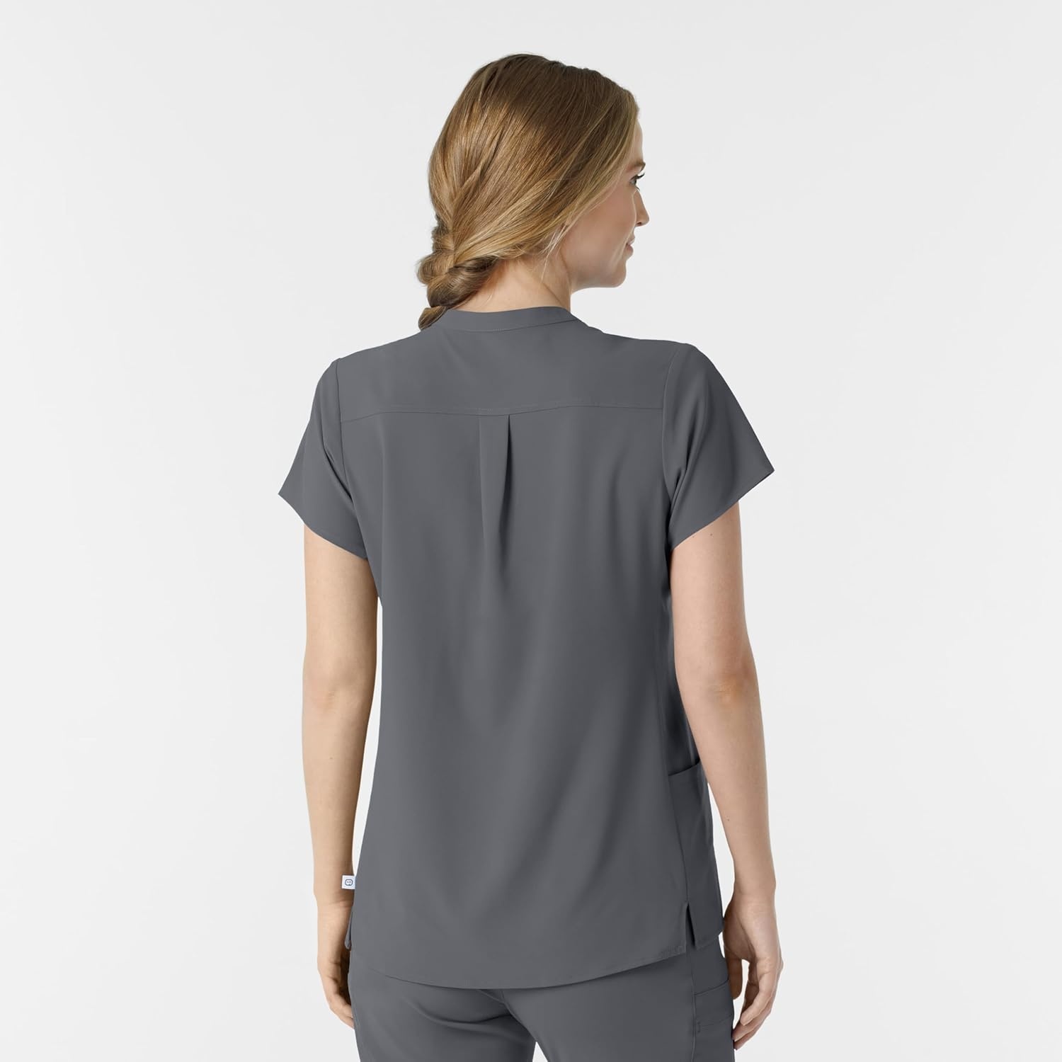 image:imageWink Renew Womens Mandarin Collar Scrub TopPewter