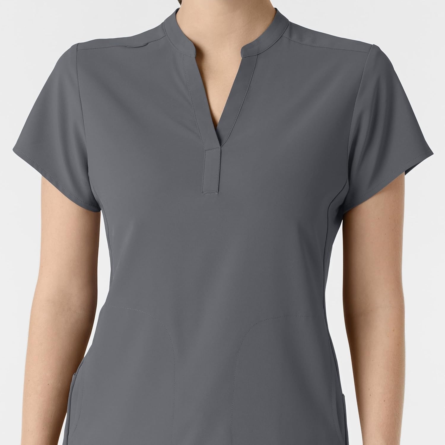 image:imageWink Renew Womens Mandarin Collar Scrub TopPewter