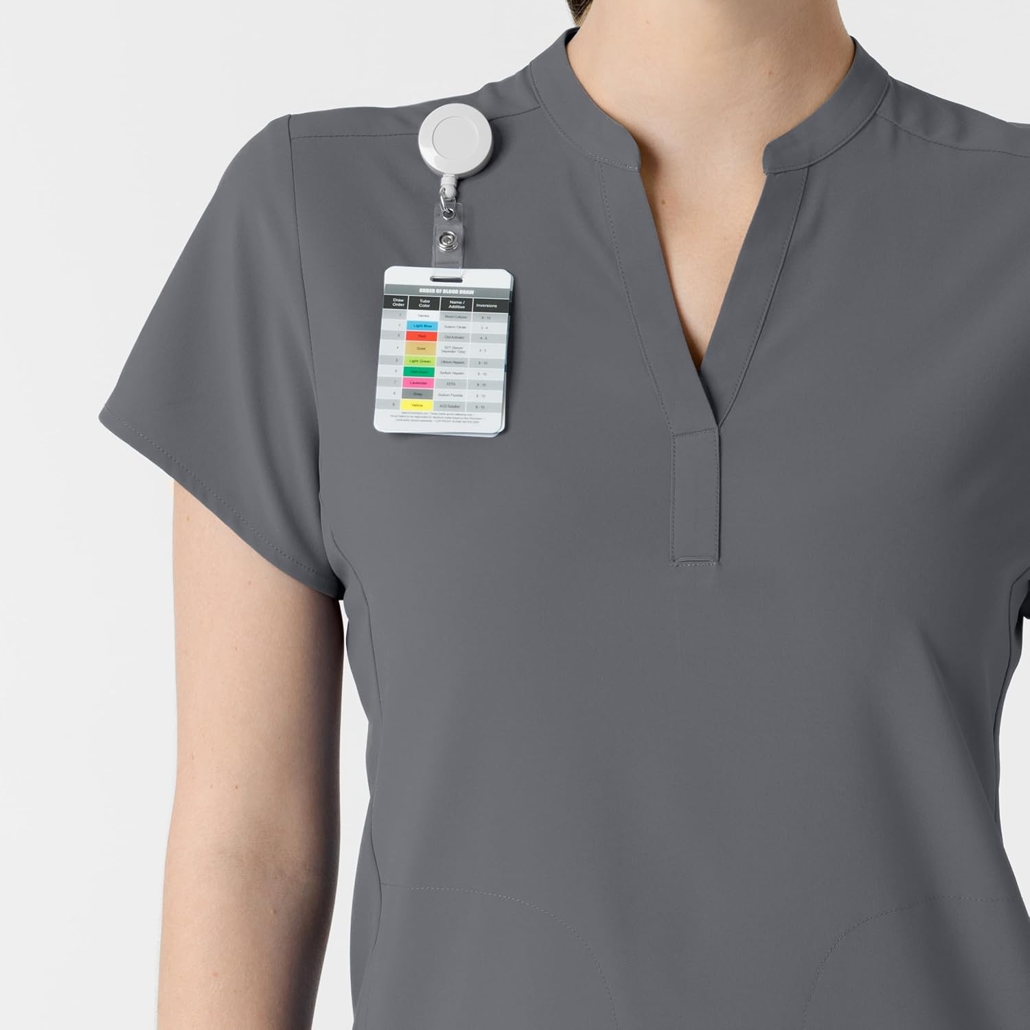 image:imageWink Renew Womens Mandarin Collar Scrub TopPewter