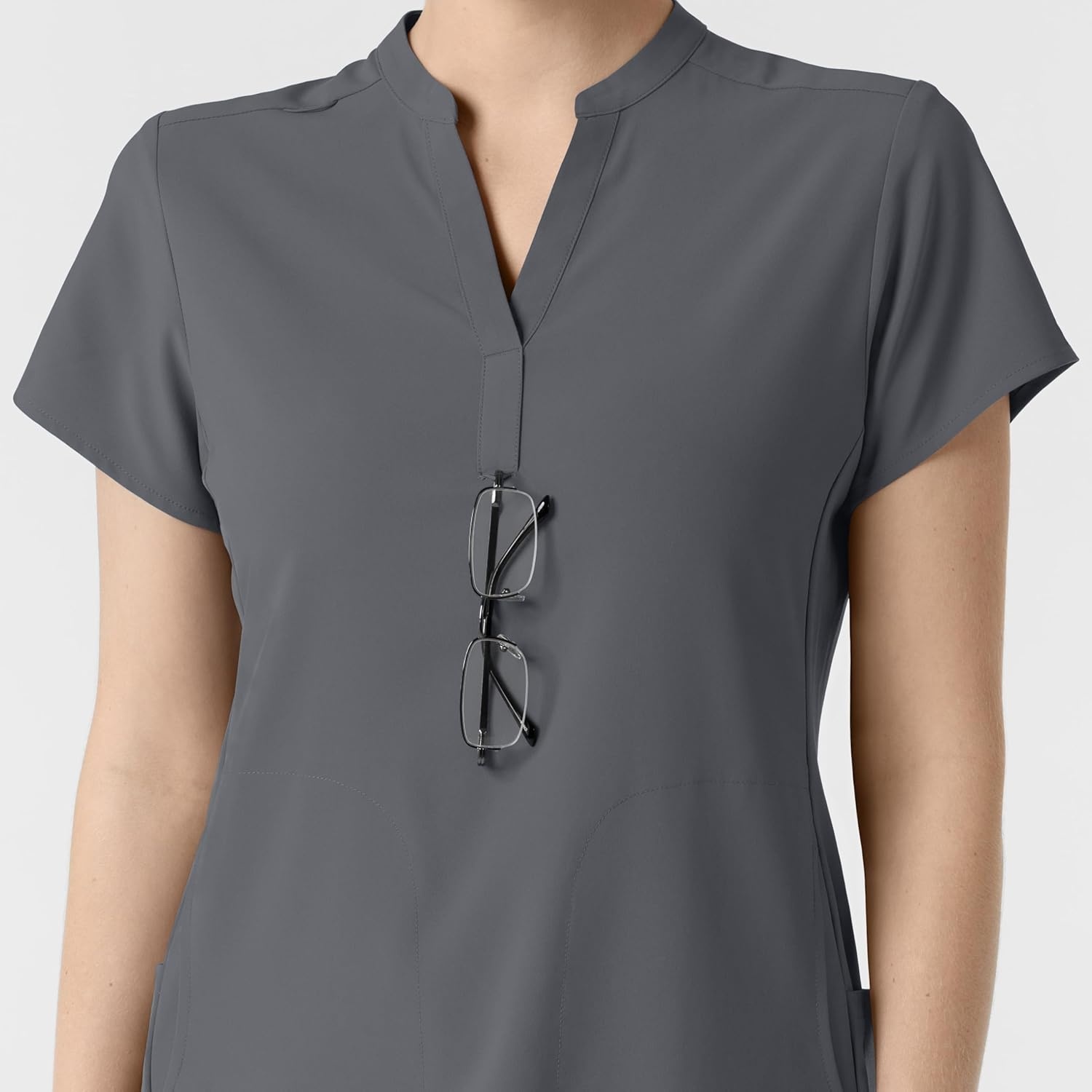 image:imageWink Renew Womens Mandarin Collar Scrub TopPewter