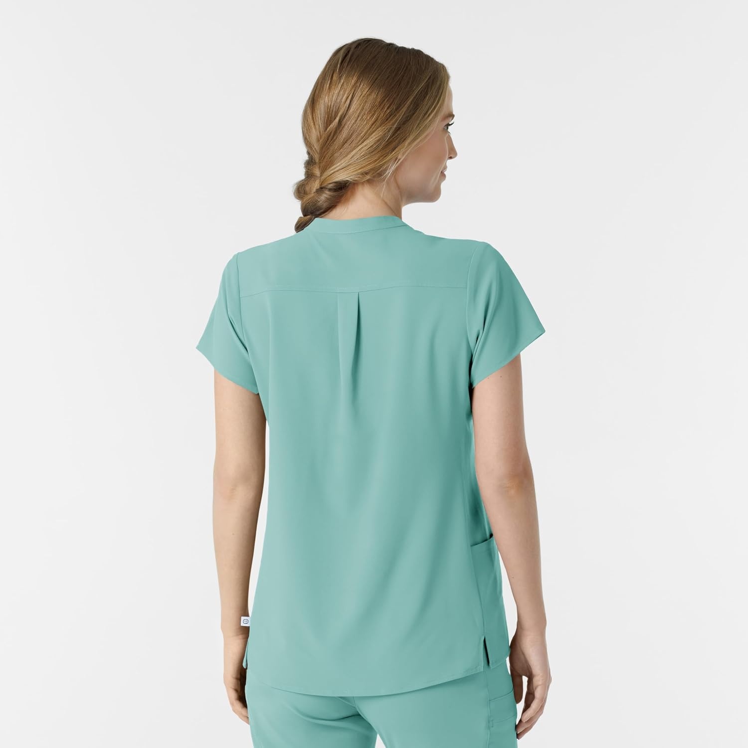 image:imageWink Renew Womens Mandarin Collar Scrub TopTurquoise