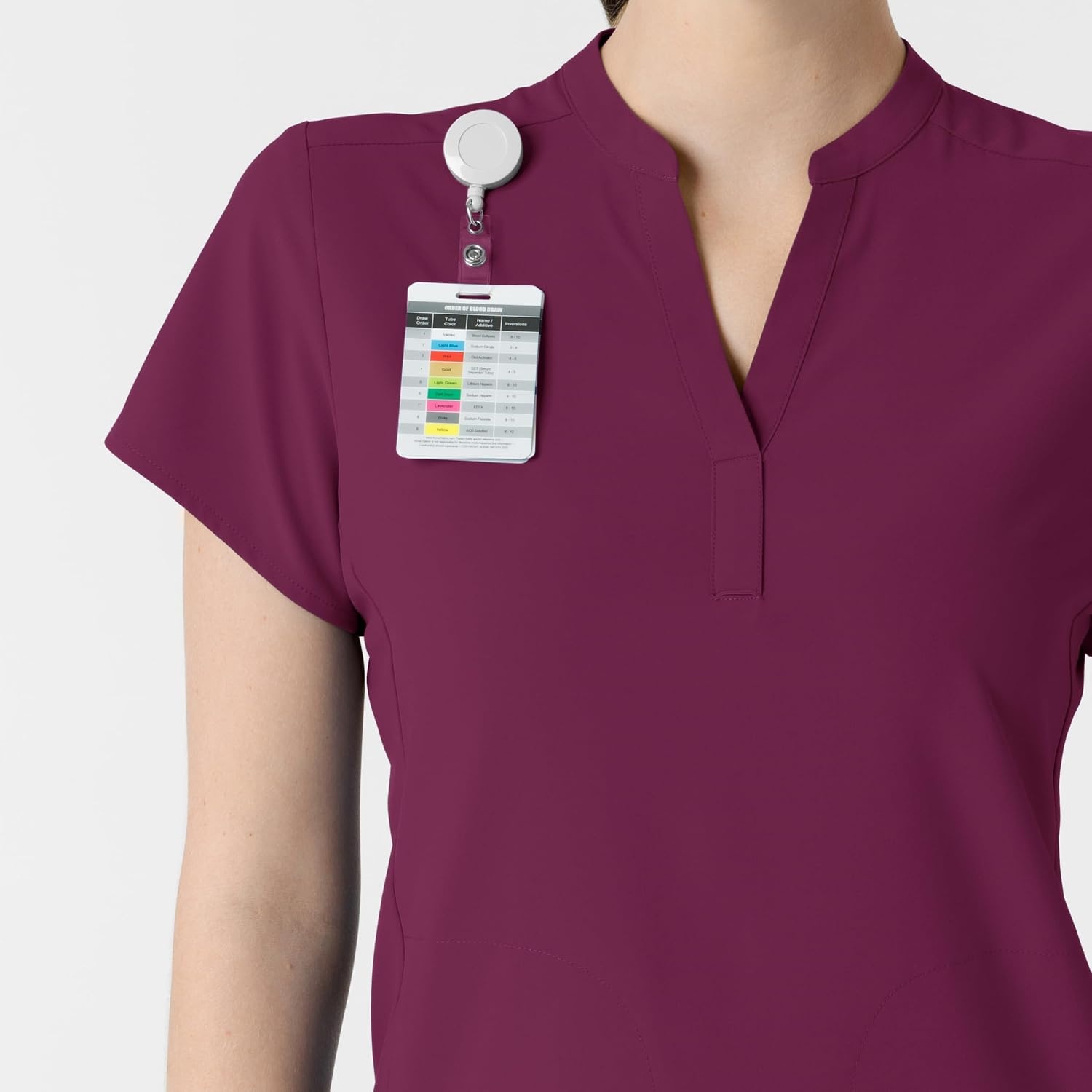 image:imageWink Renew Womens Mandarin Collar Scrub TopWine