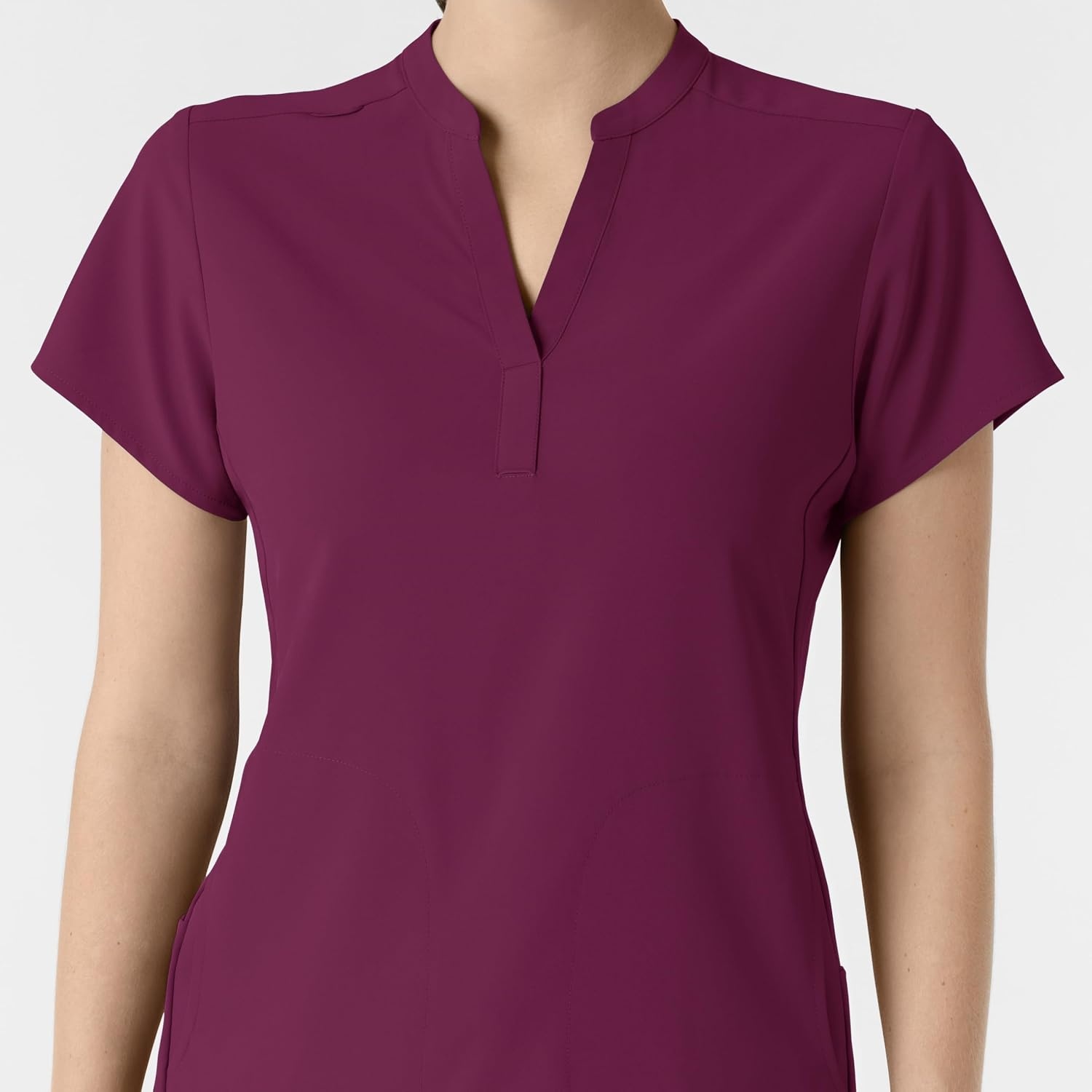 image:imageWink Renew Womens Mandarin Collar Scrub TopWine