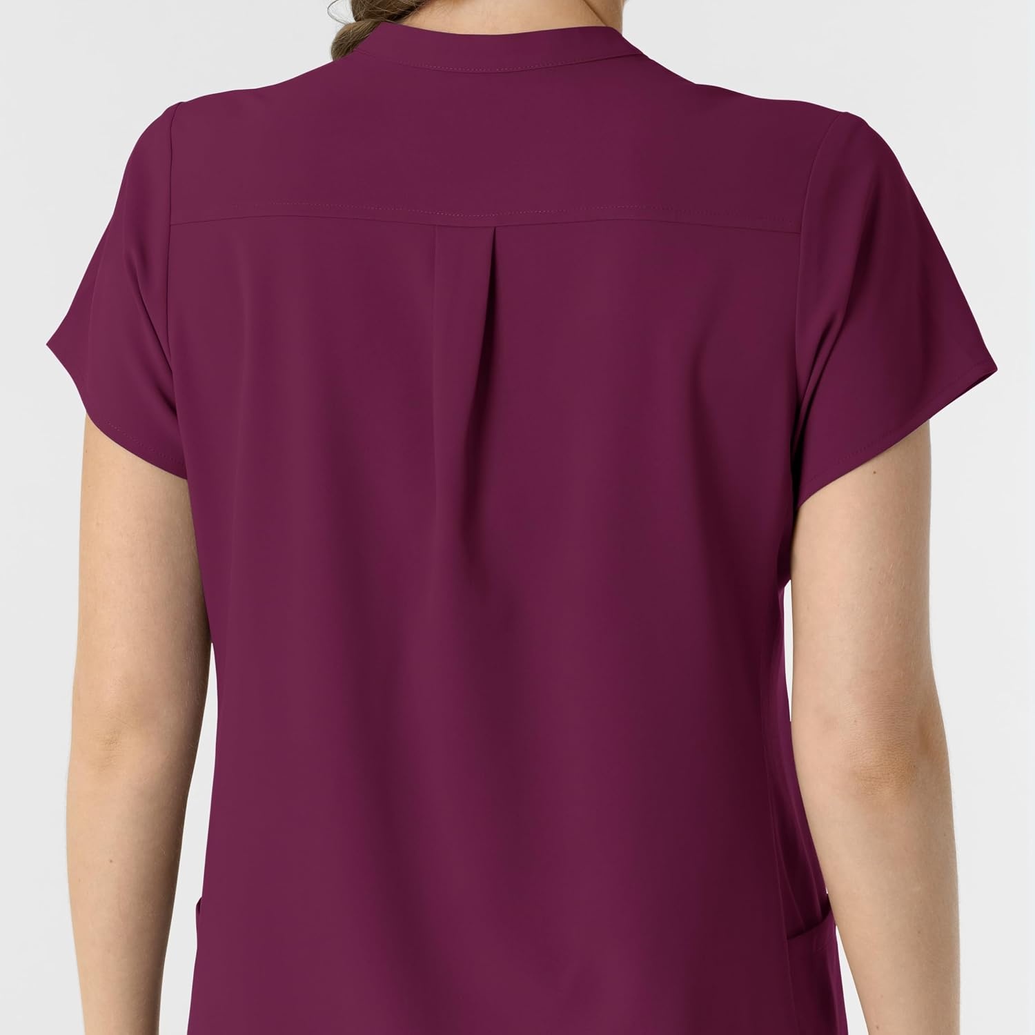 image:imageWink Renew Womens Mandarin Collar Scrub TopWine