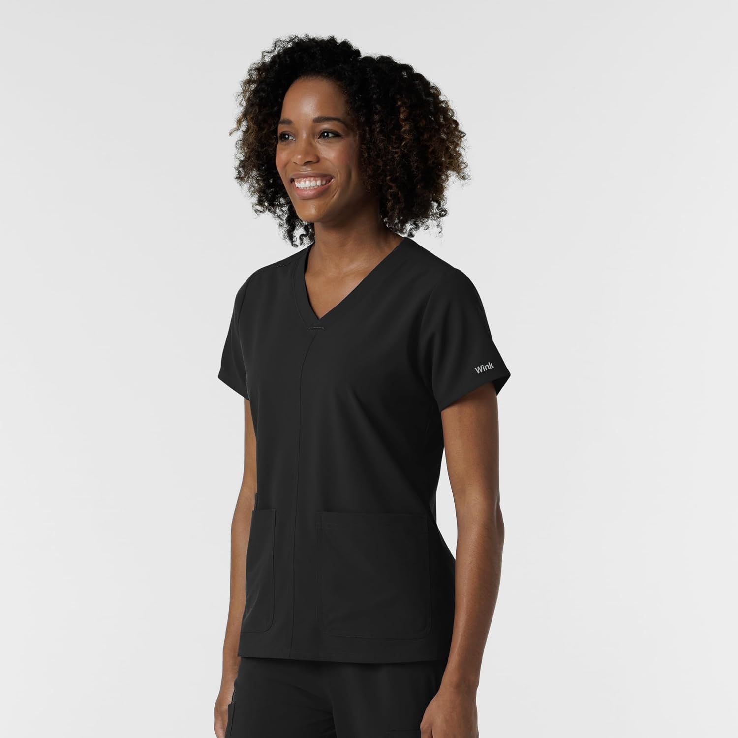 image:imageWink Womens Womens VNeck Scrub TopBlack