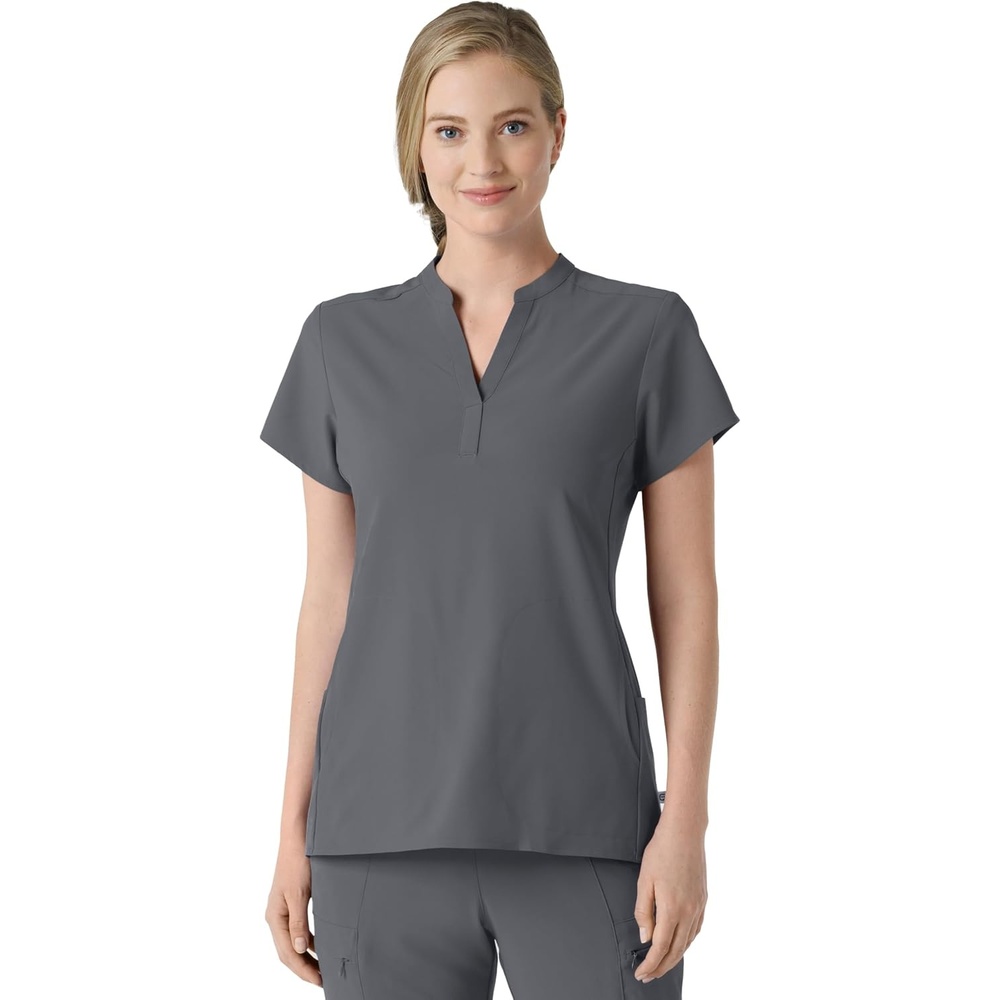 image:imageWink Renew Womens Mandarin Collar Scrub TopPewter
