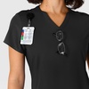 Wink Nova Women’s Flex-n-Reach Shoulder Panel V-Neck Scrub Top(Black)