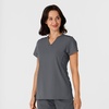 Wink Nova Women’s Flex-n-Reach Shoulder Panel V-Neck Scrub Top(Pewter)