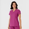 Wink Nova Women’s Flex-n-Reach Shoulder Panel V-Neck Scrub Top(Raspberry)