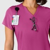Wink Nova Women’s Flex-n-Reach Shoulder Panel V-Neck Scrub Top(Raspberry)
