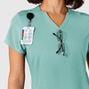 Wink Nova Women’s Flex-n-Reach Shoulder Panel V-Neck Scrub Top(Turquoise)