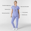 Wink Renew Women’s Mandarin Collar Scrub Top(Ceil Blue)