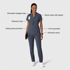 Wink Renew Women’s Mandarin Collar Scrub Top(Navy Heather)