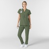 Wink Renew Women’s Mandarin Collar Scrub Top(Olive)