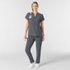 Wink Renew Women’s Mandarin Collar Scrub Top(Pewter)