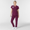 Wink Renew Women’s Mandarin Collar Scrub Top(Wine)