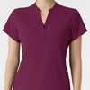 Wink Renew Women’s Mandarin Collar Scrub Top(Wine)