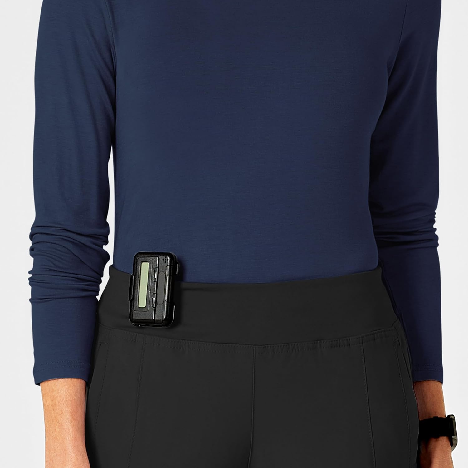 image:imageWINK Layers Scrubs for Women Long Sleeve Silky TeeNavy