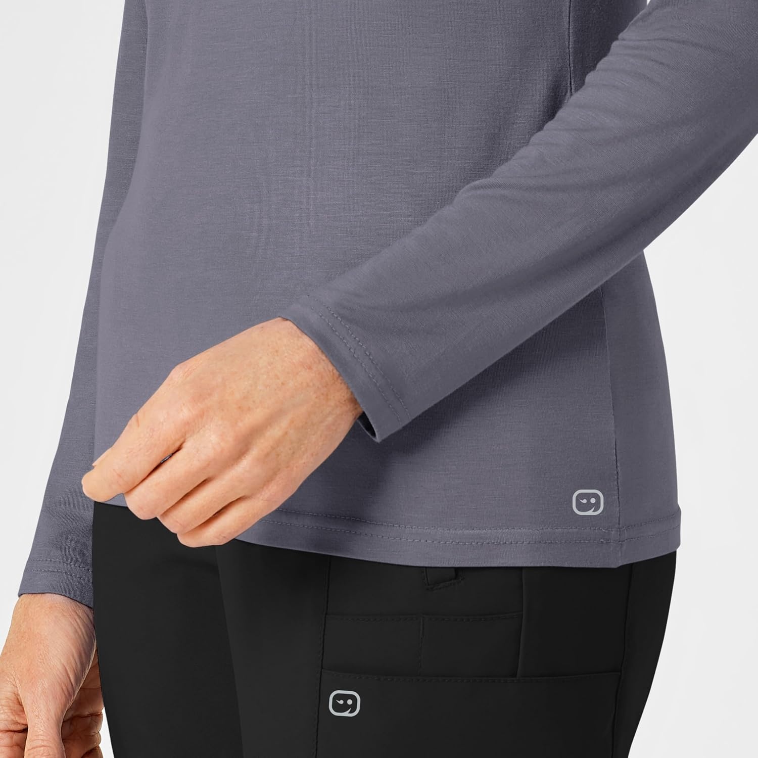 image:imageWINK Layers Scrubs for Women Long Sleeve Silky TeePewter