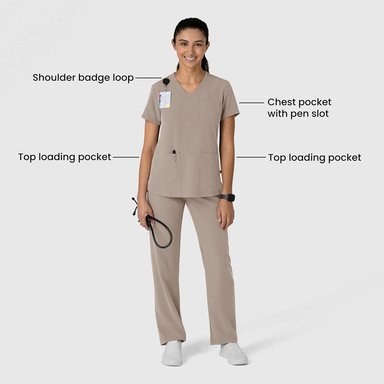 image:imageWINK Nova Womens FlexnReach VNeck Scrub TopHaze