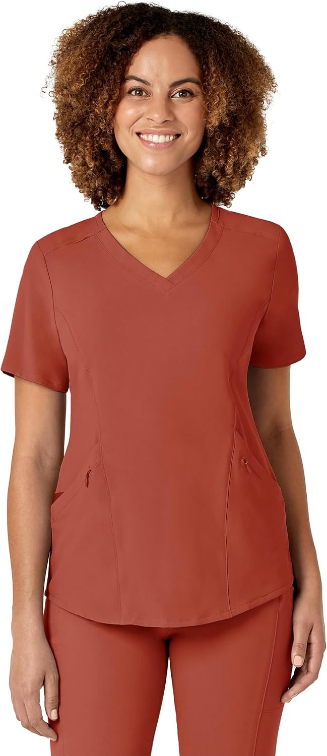 image:imageWINK Nova Womens FlexnReach VNeck Scrub TopMineral Red
