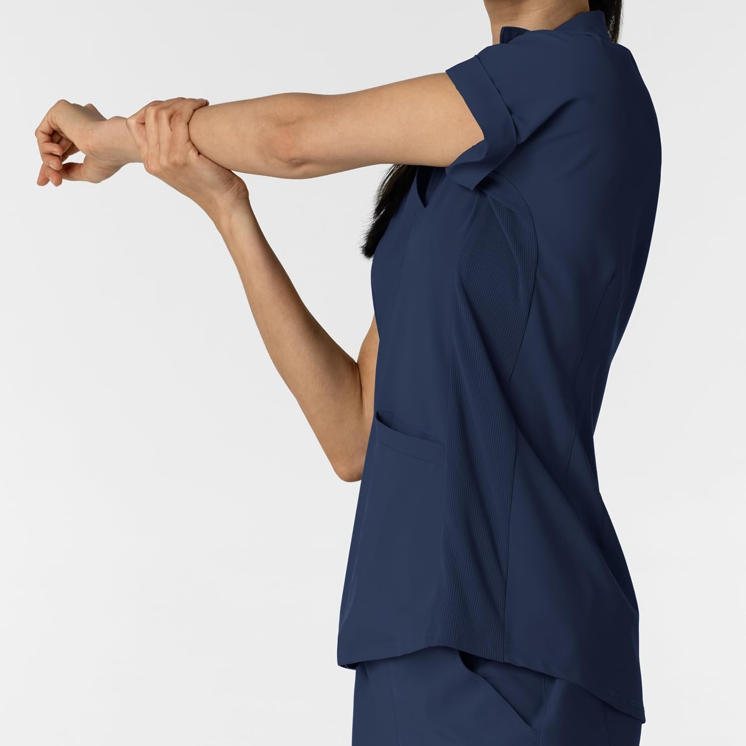 image:imageWINK Renew Womens FlexnReach Collared Scrub TopNavy