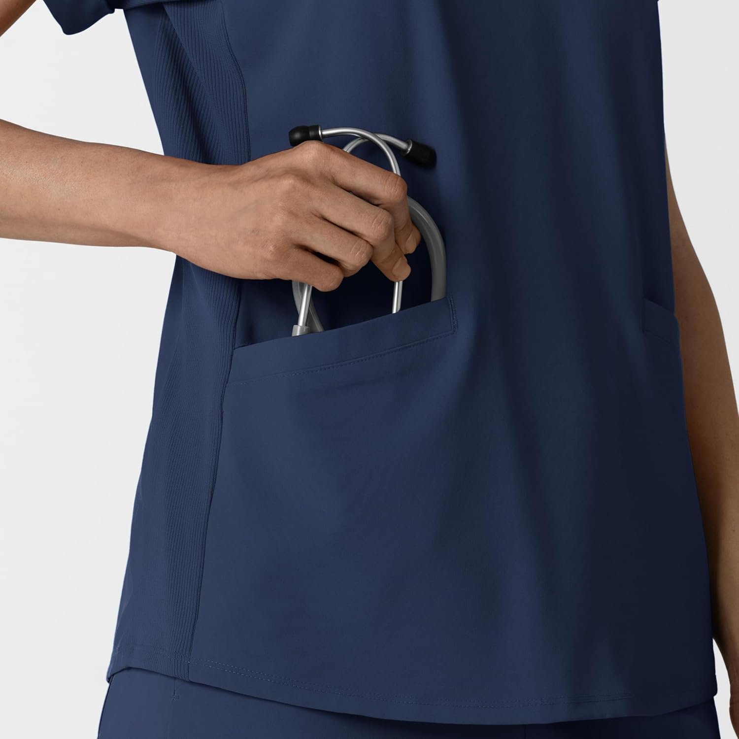 image:imageWINK Renew Womens FlexnReach Collared Scrub TopNavy