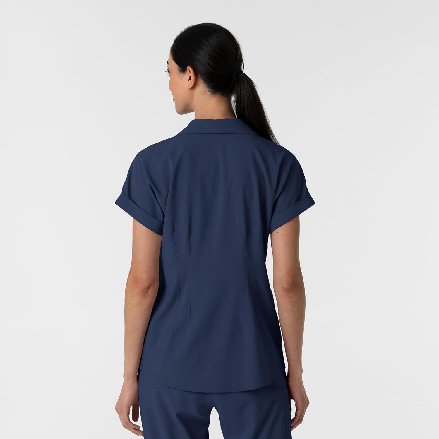 image:imageWINK Renew Womens FlexnReach Collared Scrub TopNavy