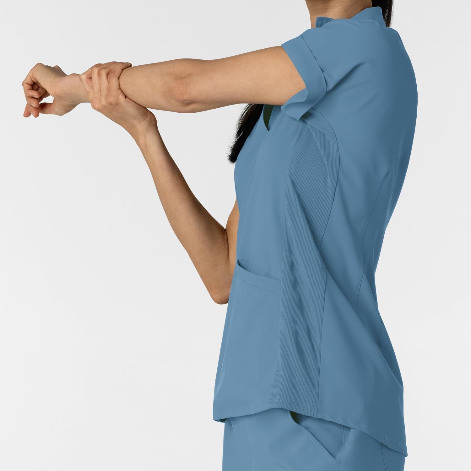 image:imageWINK Renew Womens FlexnReach Collared Scrub TopPacific Blue