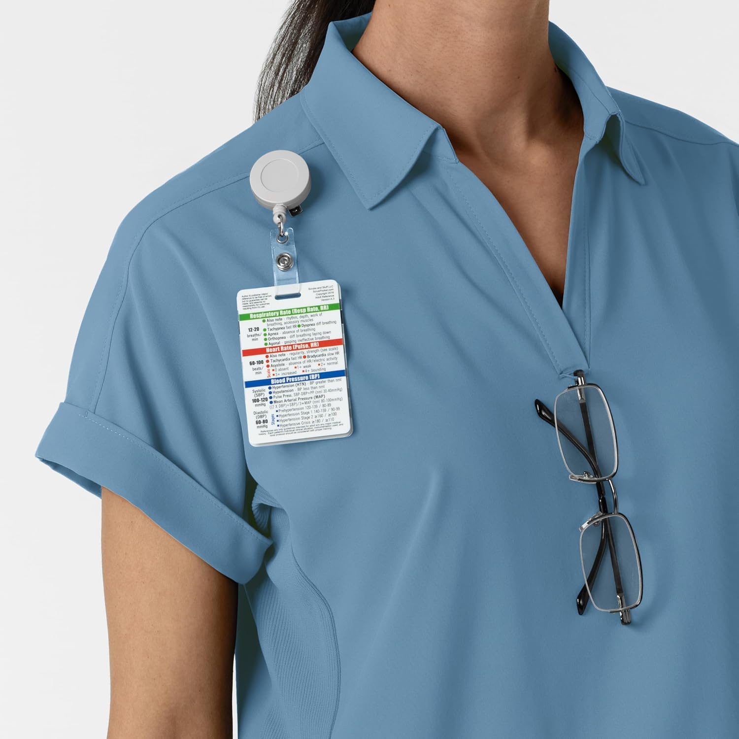 image:imageWINK Renew Womens FlexnReach Collared Scrub TopPacific Blue