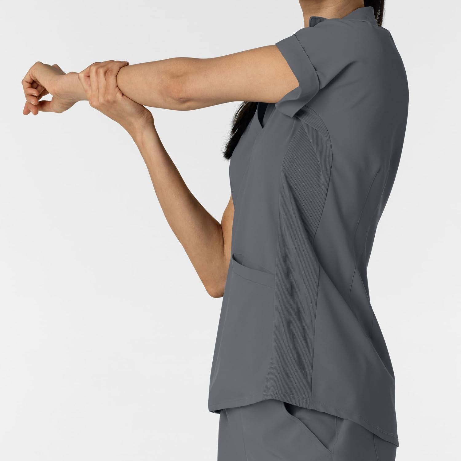 image:imageWINK Renew Womens FlexnReach Collared Scrub TopPewter