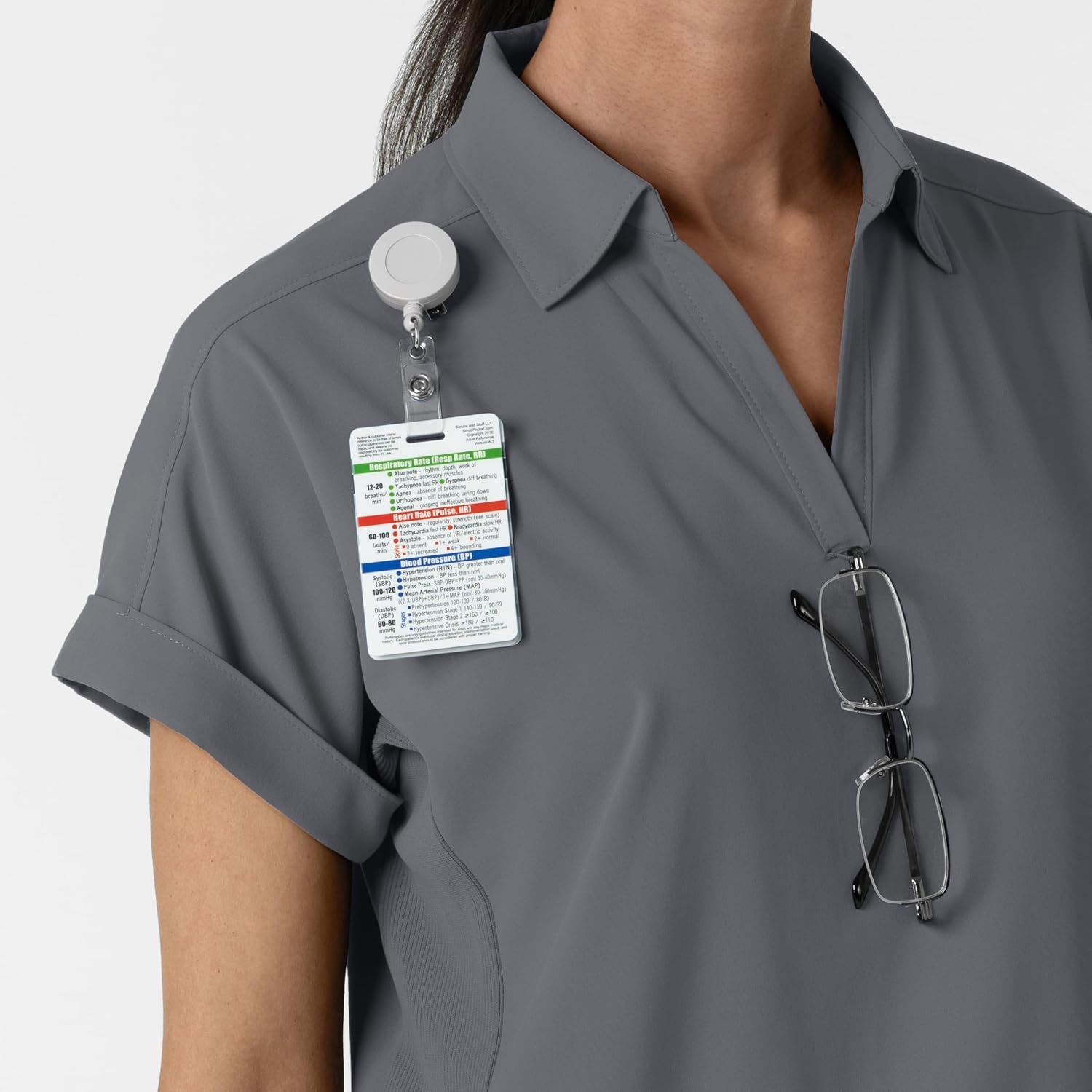 image:imageWINK Renew Womens FlexnReach Collared Scrub TopPewter