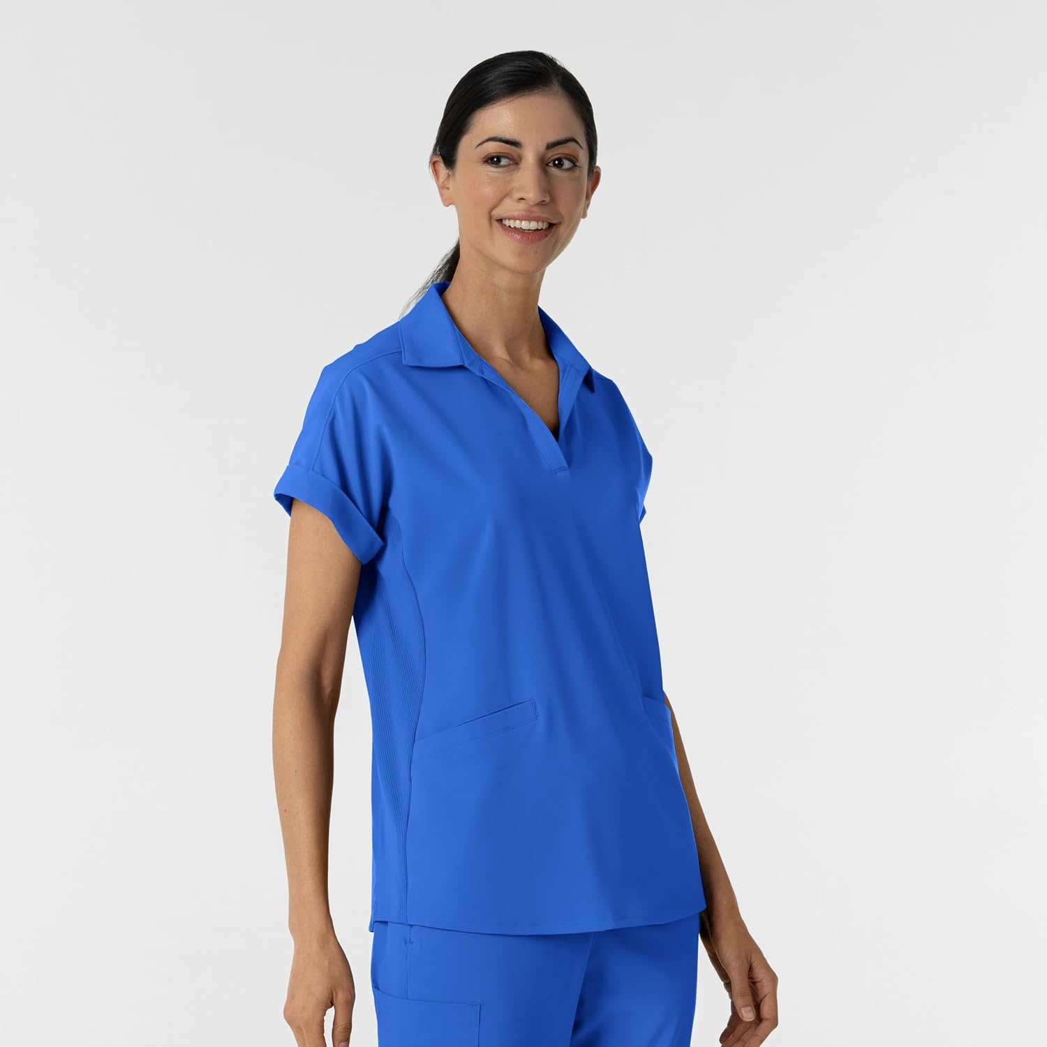 image:imageWINK Renew Womens FlexnReach Collared Scrub TopRoyal