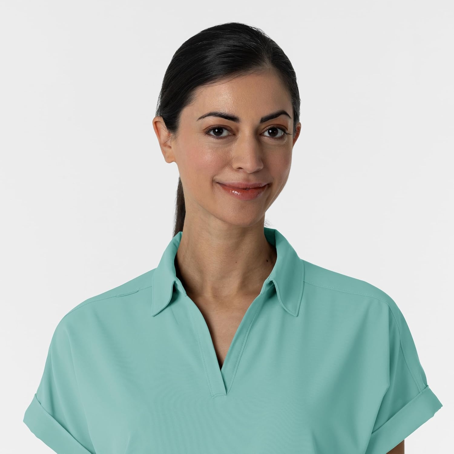 image:imageWINK Renew Womens FlexnReach Collared Scrub TopTurquoise