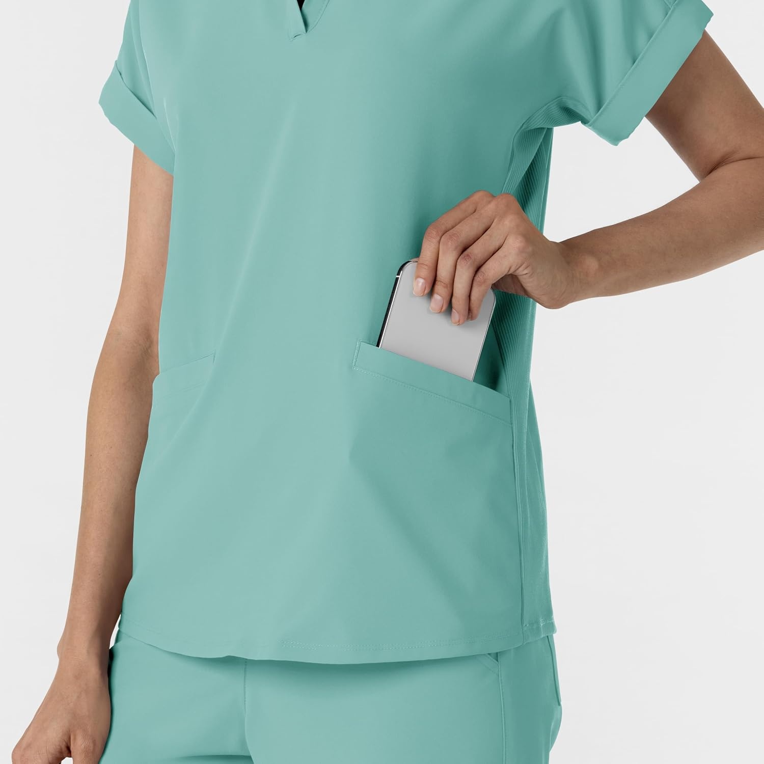 image:imageWINK Renew Womens FlexnReach Collared Scrub TopTurquoise