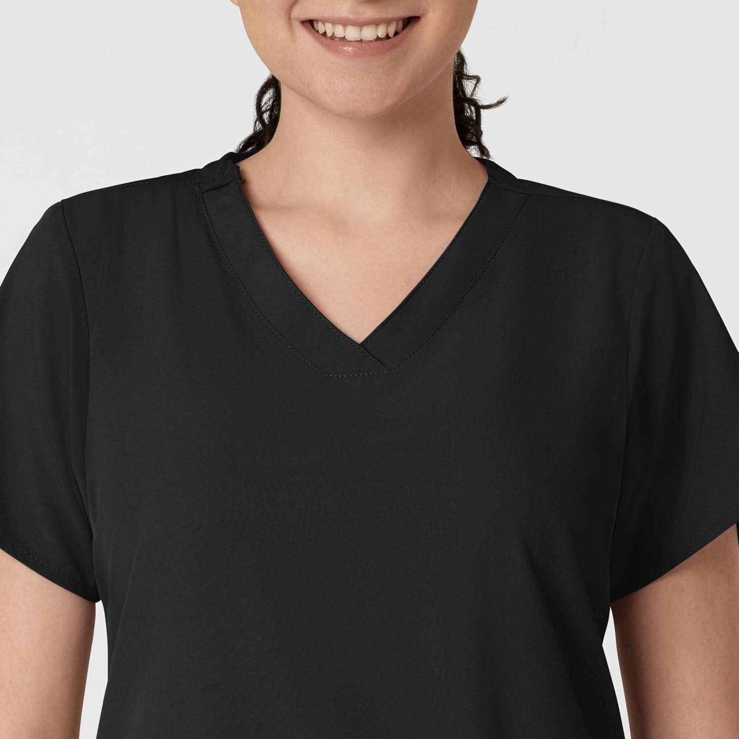 image:imageWINK W123 Womens Basic VNeck Scrub TopBlack