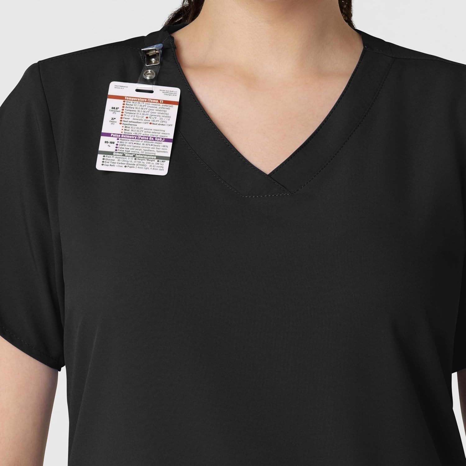 image:imageWINK W123 Womens Basic VNeck Scrub TopBlack