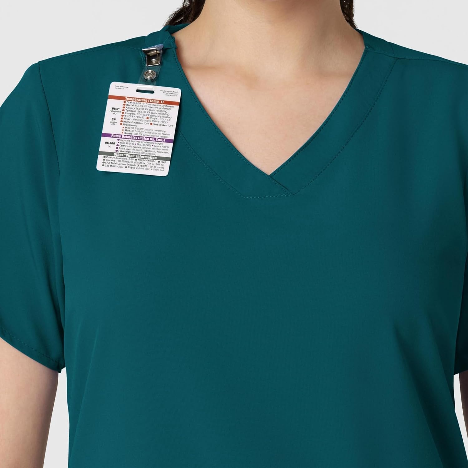 image:imageWINK W123 Womens Basic VNeck Scrub TopCaribbean Blue