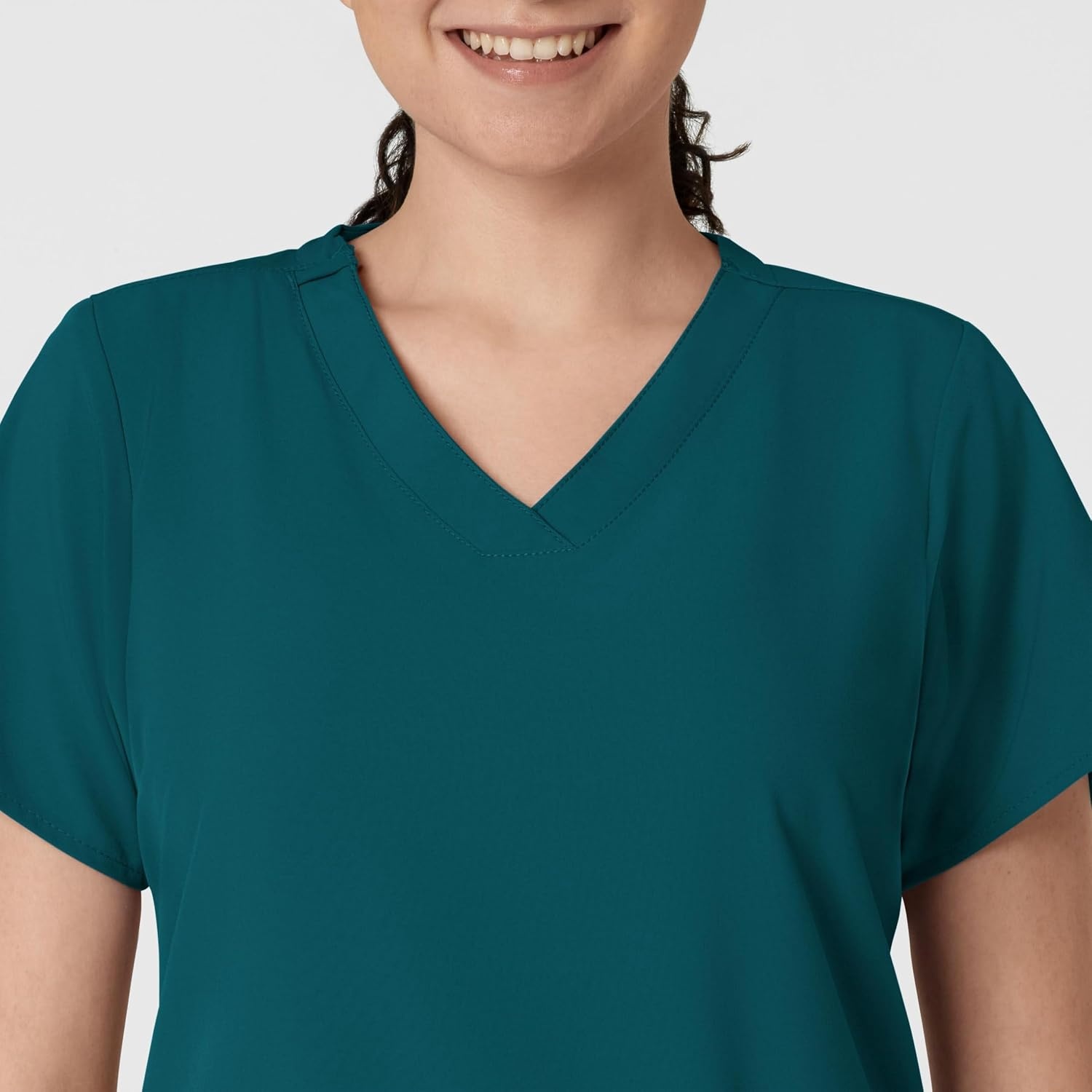 image:imageWINK W123 Womens Basic VNeck Scrub TopCaribbean Blue