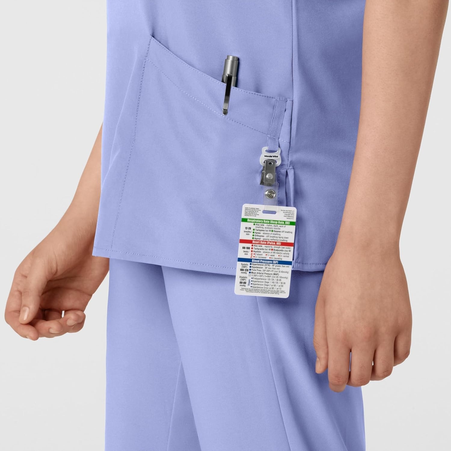 image:imageWINK W123 Womens Basic VNeck Scrub TopCeil Blue