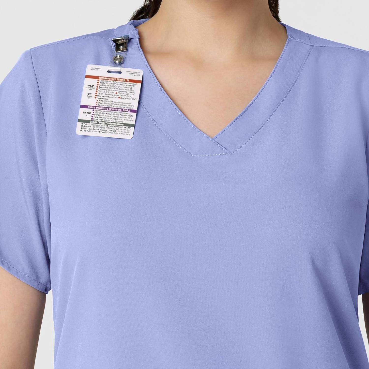 image:imageWINK W123 Womens Basic VNeck Scrub TopCeil Blue