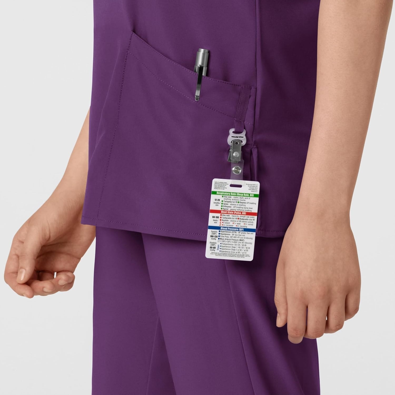 image:imageWINK W123 Womens Basic VNeck Scrub TopEggplant