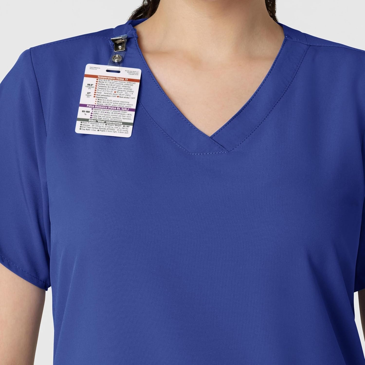 image:imageWINK W123 Womens Basic VNeck Scrub TopGalaxy Blue