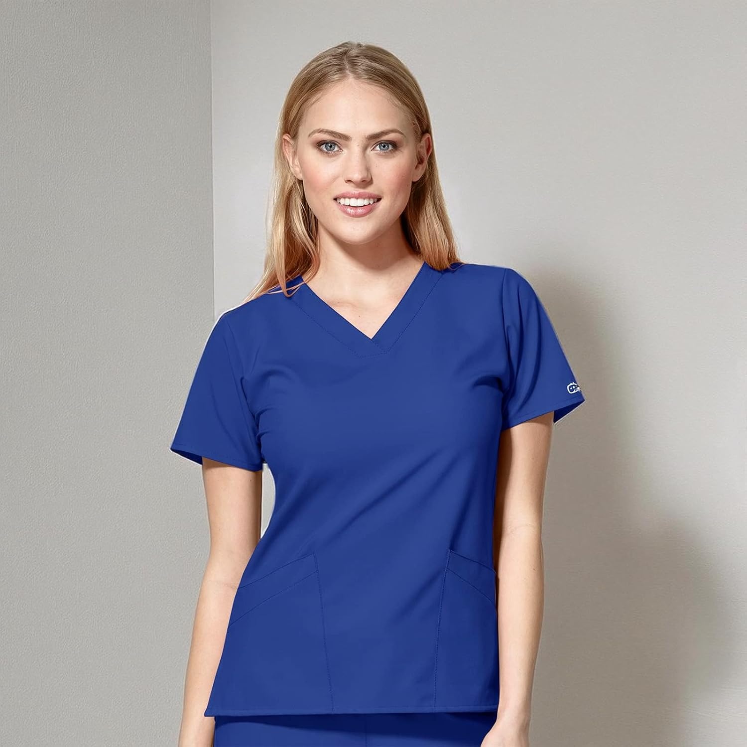 image:imageWINK W123 Womens Basic VNeck Scrub TopGalaxy Blue