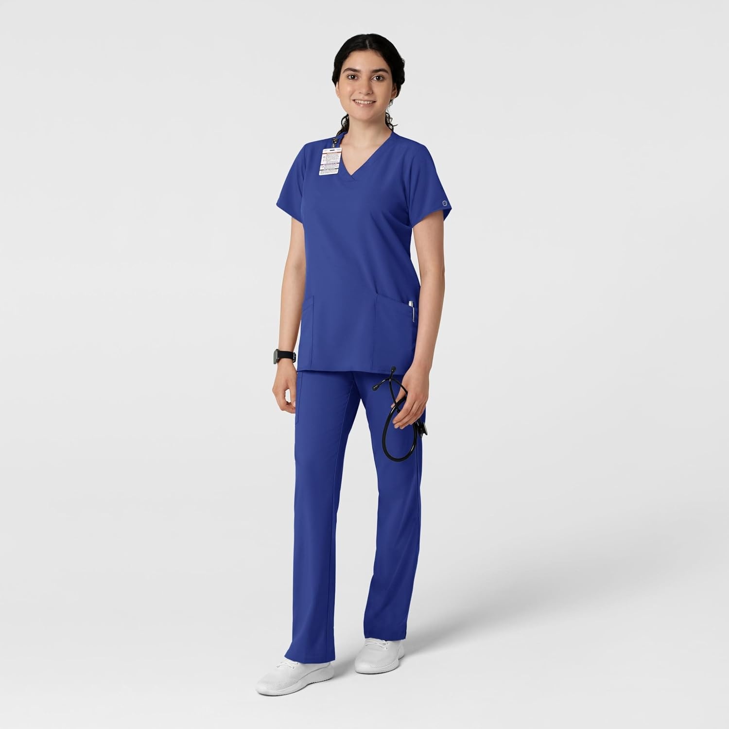 image:imageWINK W123 Womens Basic VNeck Scrub TopGalaxy Blue