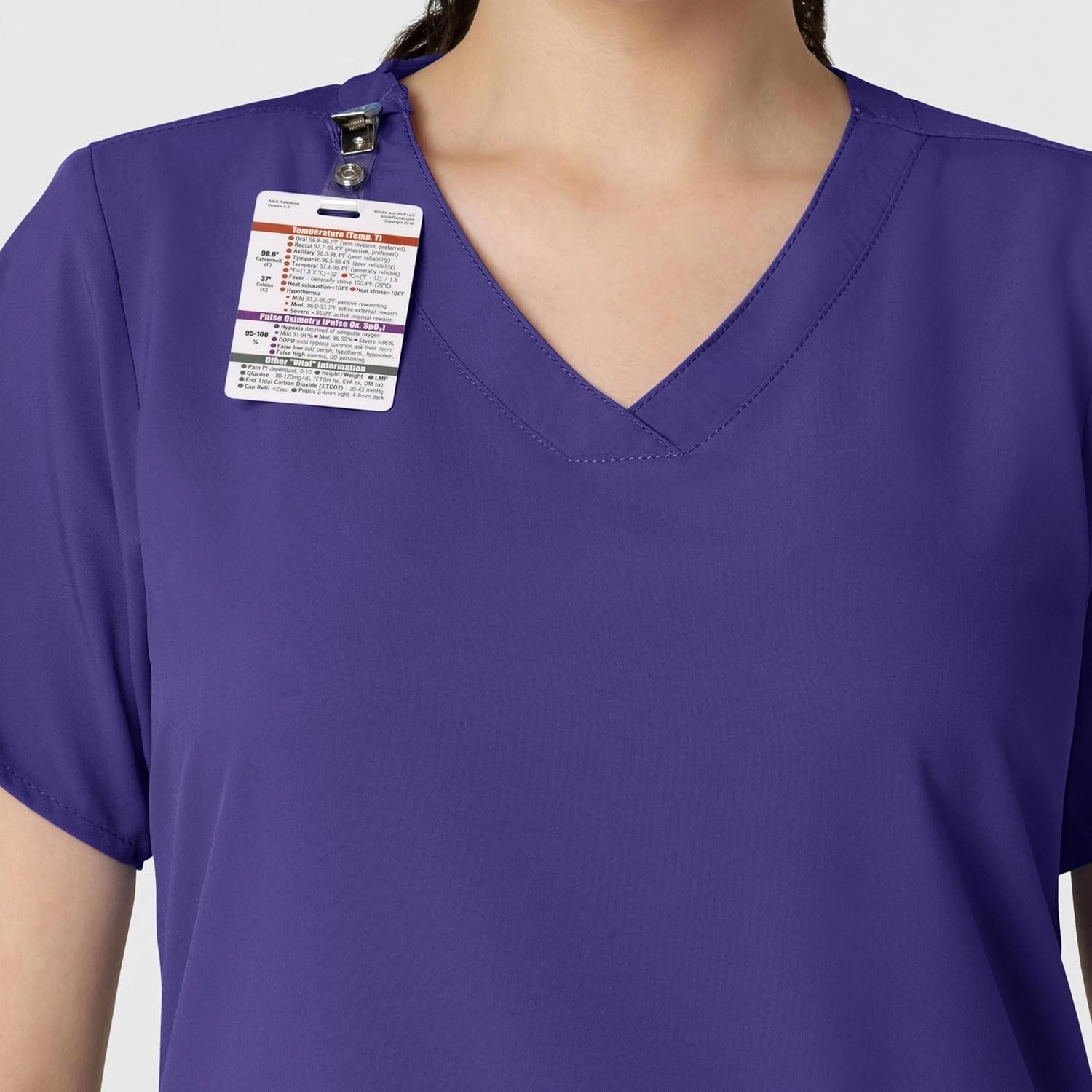 image:imageWINK W123 Womens Basic VNeck Scrub TopGrape