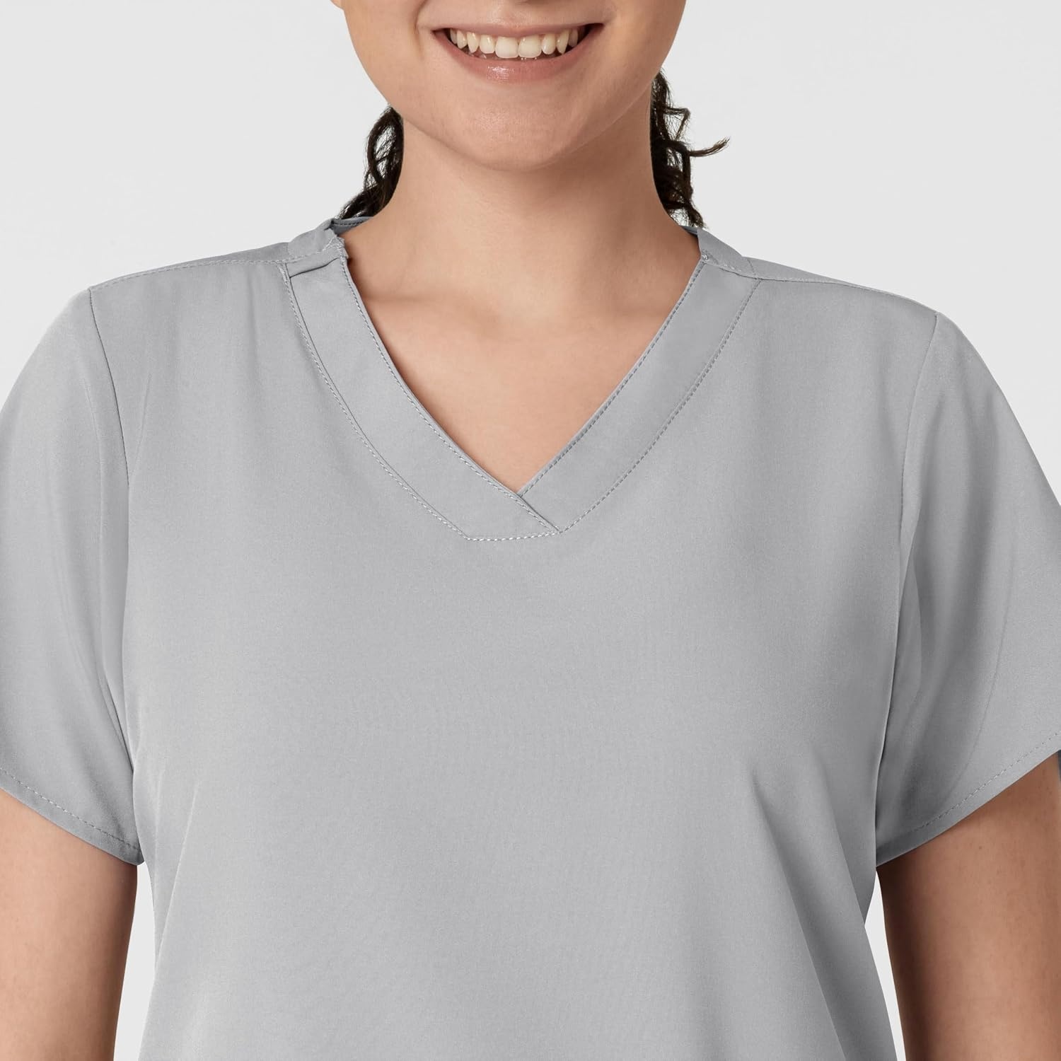 image:imageWINK W123 Womens Basic VNeck Scrub TopGrey