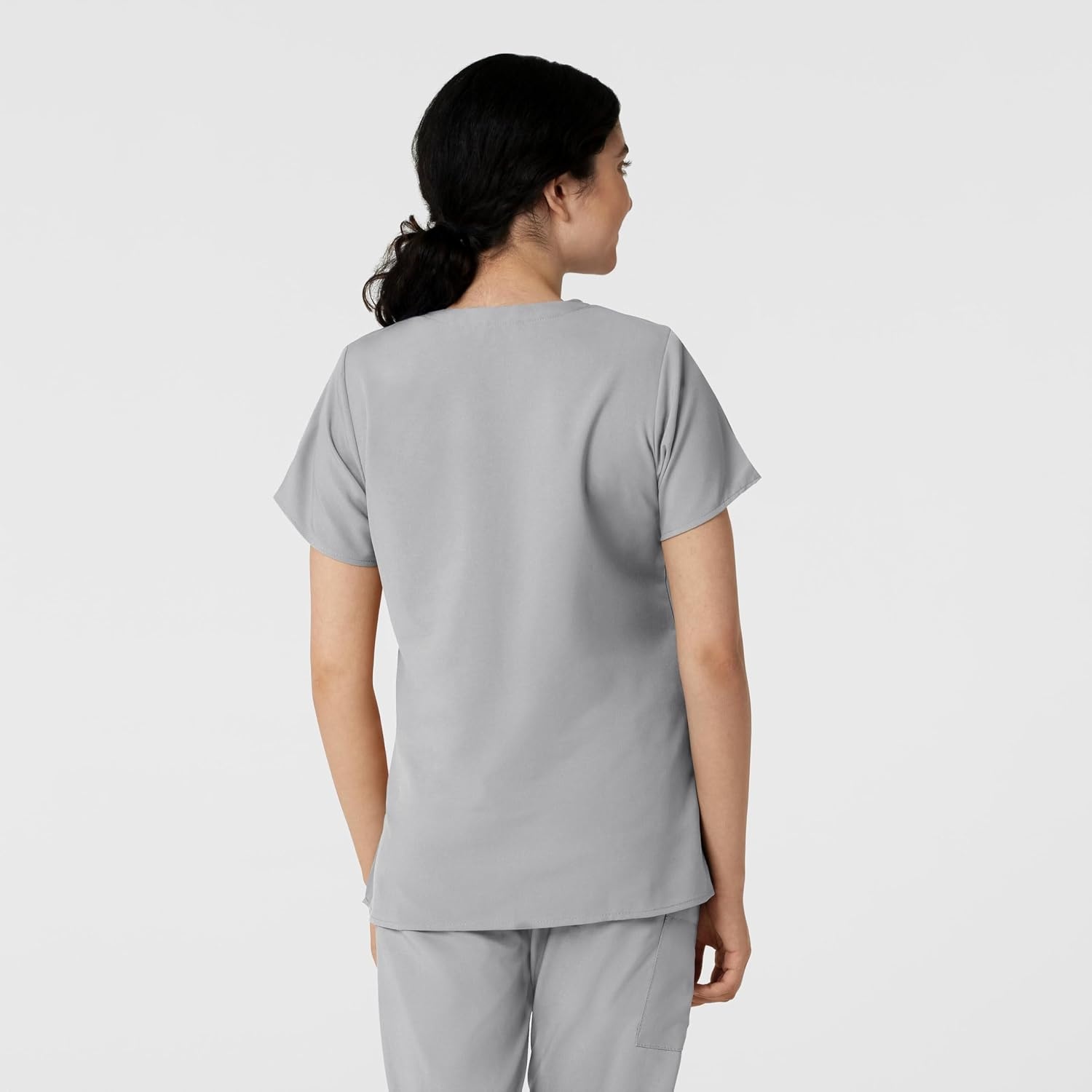 image:imageWINK W123 Womens Basic VNeck Scrub TopGrey